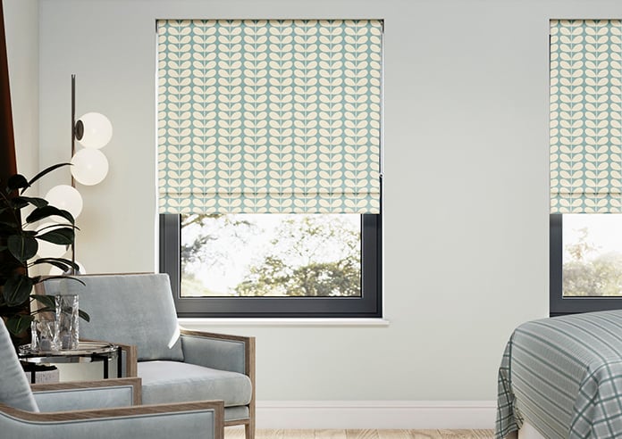 Orla Kiely Solid Stem, Duckegg - Twist&Fit Roman Blind - Image 3
